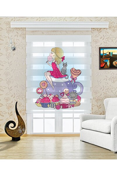 BASKICINIZ Pembe Elbiseli Barbie Zebra Perde – YZN-359