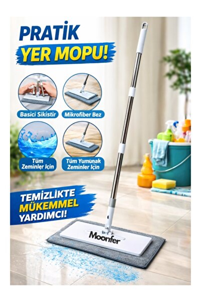 özgürce XL Tembel Mop, Basmalı Sistem, Kullan-At Bez ve Mikrofiber ile Çok Yö...