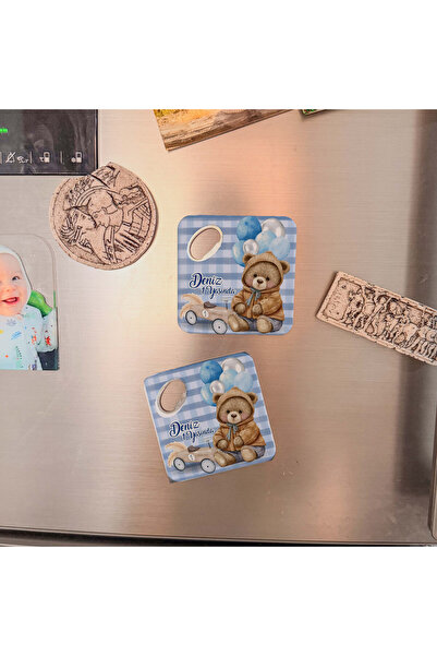 arslart Ayıcıklı Açacaklı Magnet, Doğum Günü bebek hediyeliği Hediyeliği, 20li