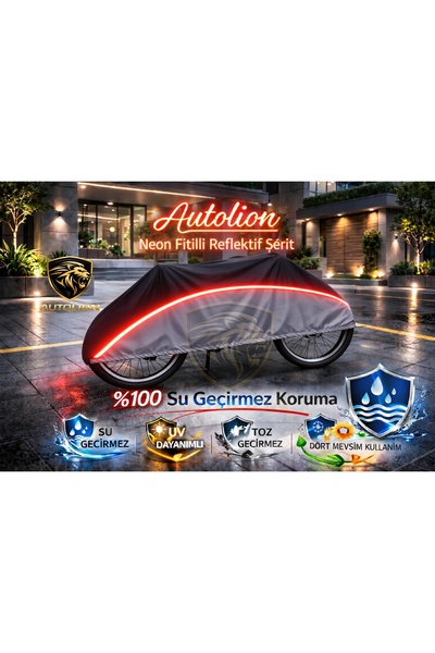 autolion واقي الدراجة من برانداسي نيون عاكس للضوء قماش مجدّل لون رمادي أسود