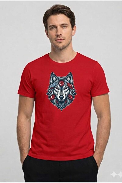 YK WEAR Tricou cu imprimeu lup turcesc pentru femei / bărbați