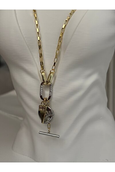 FEİLİF ATELİER Kadın Gold Silver İki Renk Çoklu Figürlü Nazar Gözü Detaylı Ka...