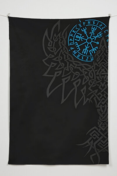 Charmbi بوصلة الفايكنج - نسيج عالي الجودة بتصميم شخصيات أنيمي، نسيج جداري لتز...