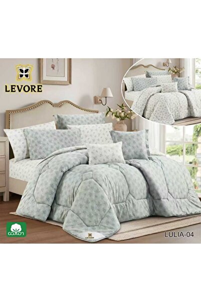 Levore Livory 8-piece bedspread set, 100% Cotton , soft, double-sided floral ...