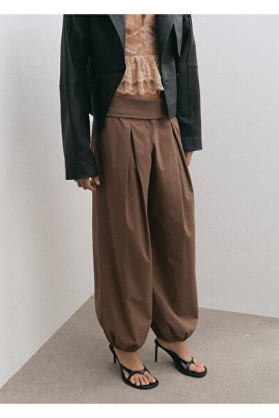 MANGO Woman Yüksek belli balon pantolon