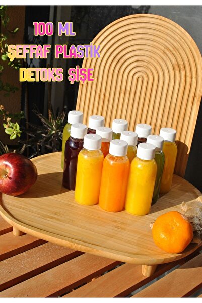 only home 12 Pieces White Leak-Proof Plastic Bottle with Lid Ginger Shot 100 ...