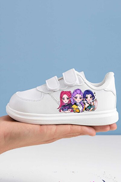 lias desing nove pevačice devojčice Štampano beli bend dečje sportske patike