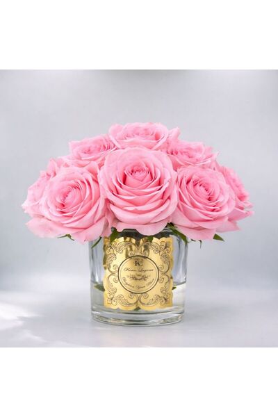 KEARS LAGUNA VELVET, 16 LI KOKULU GÜL ISLAK ÇİÇEK PEMBE, GOLD METAL KABARTMAL...