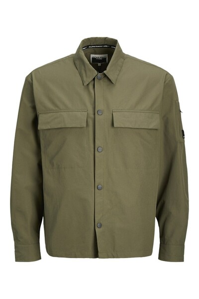 Jack & Jones Cămașă verde pentru bărbați Jcofusıon Tech Overshirt 12290687-Iv...