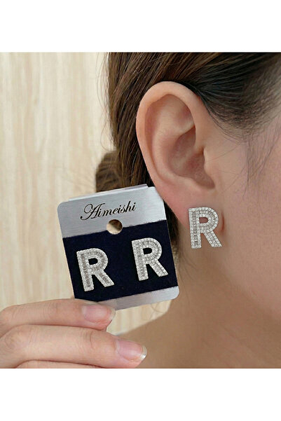Ervalina Zircon Stone Letter Earrings