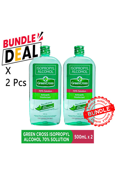 Green Cross Isopropyl Alcohol 70% Solution Antiseptic Disinfection with Moist...