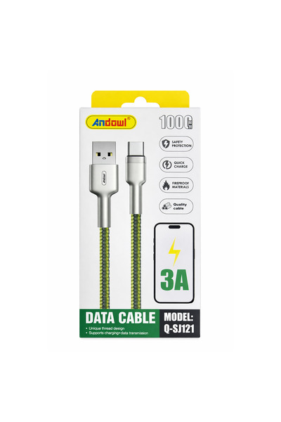 Andowl USB to Type-C 3A Charging Cable – Fast Charging and Ultra-Speed ​​Data...