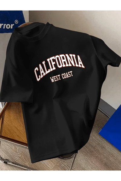gencerco تي شيرت كاليفورنيا ويست كوست مطبوع بريميوم عادي