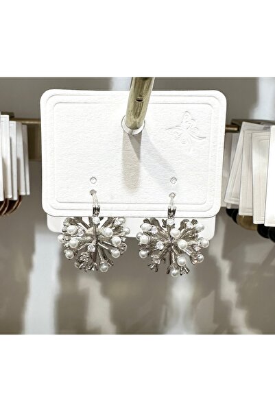 GLOW ACCESSORIES BAE أقراط بتصميم كرة فولاذية من الزركون واللؤلؤ T مرصّع بالأ...