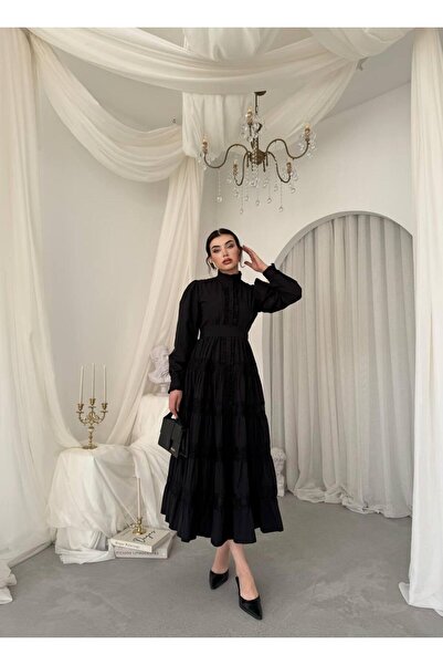 ETİKAFASHION Kadın Verno Kemer Detaylı Elbise