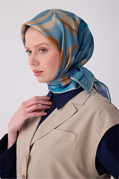 Belli Μαντήλι Tivil Pure Silk IST 4301 - 81 Μπλε Αφηρημένο Σχέδιο