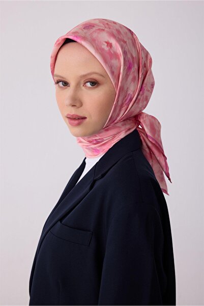 Belli Μοτίβο ροζ λουλουδιών 100% μεταξωτό μαντήλι τουίλ 4319-04