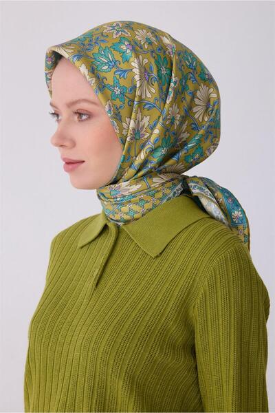 Belli Μαντήλι Tivil Pure Silk IST 4314 - 83 Πράσινο σχέδιο λουλουδιών