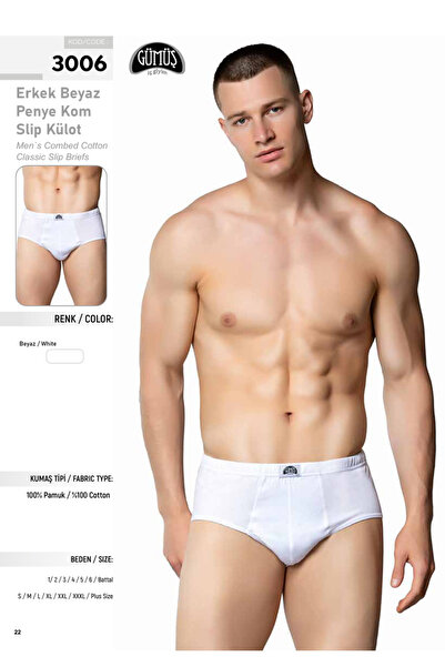 Fily Underwear (6 Pieces) Silver 100% P Cotton Men's Slip Panties