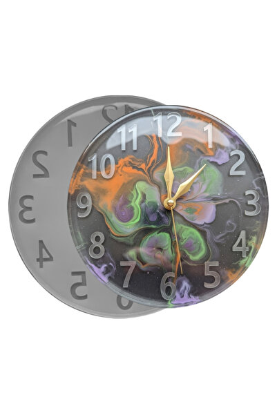 Getshopmini Epoksi Saat Kalıbı Taş Tozu Saat Kalıbı Düz Rakam Saat Kalıbı 25x...