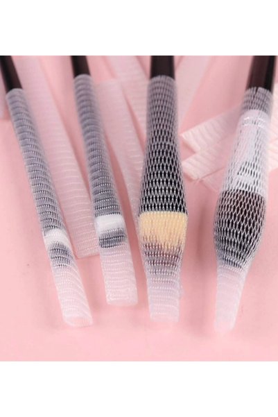 Generic Brand 20Pcs Makeup Brush Protective Mesh Cover Mesh Case Set Eyeshadow Blush Contour Eyeliner Brush Supplies