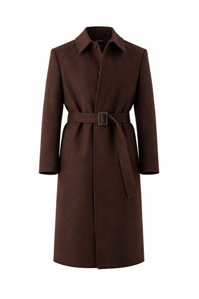 RUVEN TEKSTİL Long Belted Cashmere Coat |   Regulate Kesim