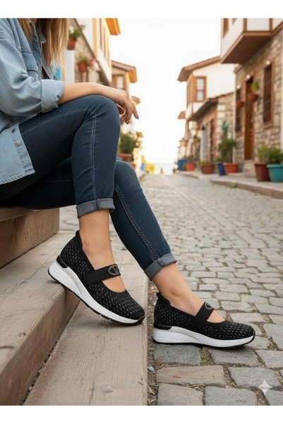 Guja 26Y305-2 Comfortable Stoned Textile Ballet Women's Shoes