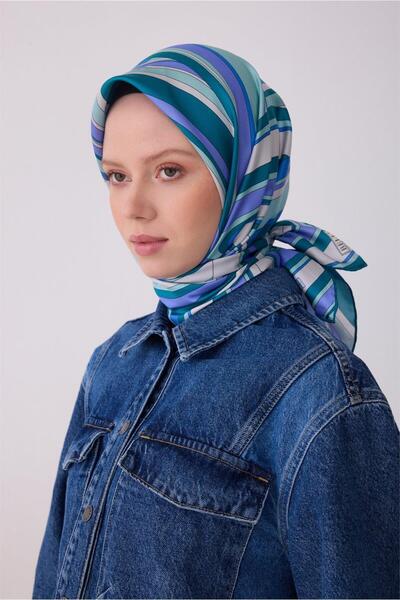 Belli Μαντήλι Tivil Pure Silk IST 4311 - 02 Μοτίβο μπλε γραμμών