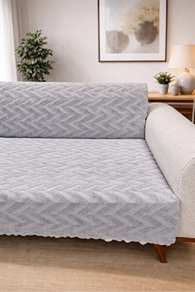 Shopyteks Non-Slip Welsoft Fleece Sofa Cover 170X210 Beige Pet-Friendly Sofa ...