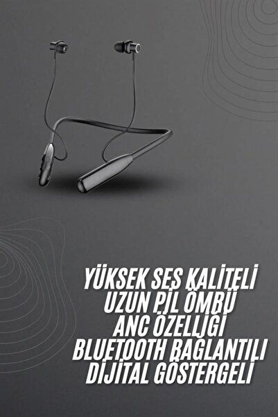 Kanonik Education 100 Hours Bluetooth Headset with Digital Display Anc Featur...