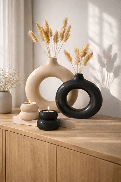 DOAHOMECONCEPT Halka Vazo Mumluk Seti