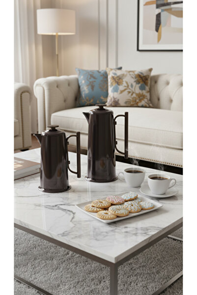 Generic Elegant design tea and coffee thermos set, 1 liter/600 ml