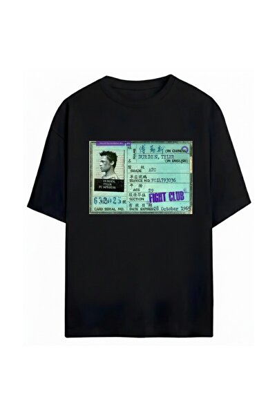 SVART WEAR Tricou oversize unisex cu imprimeu Fight Club, 100% bumbac