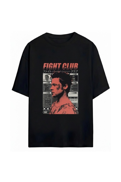 SVART WEAR Tricou oversize unisex cu imprimeu Fight Club, 100% bumbac