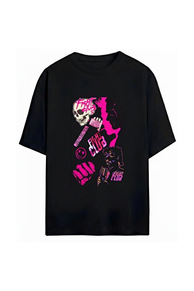 SVART WEAR Tricou oversize unisex cu imprimeu Fight Club, 100% bumbac