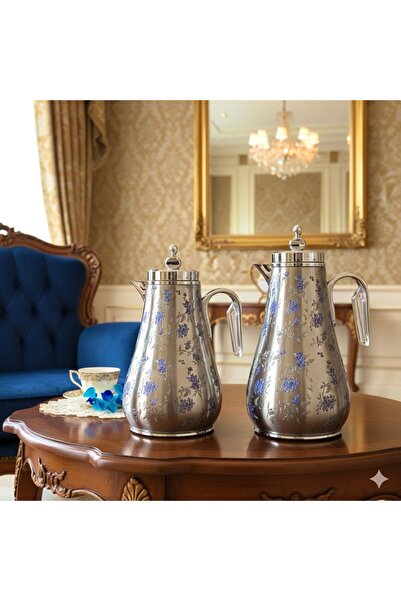 Louvre "Royal Flowers" silver thermos set with a classic design