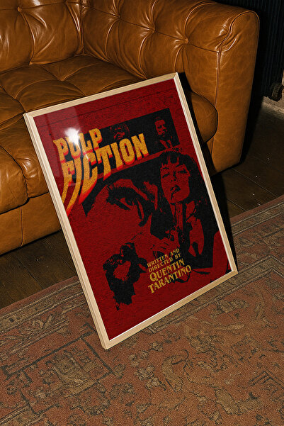 TabloRosa Ahşap Çerçeveli Modern Dekoratif Poster Tablo – Pulp Fiction | Film...