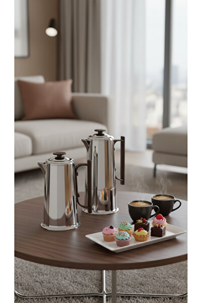 Generic Elegant design tea and coffee thermos set, 1 liter/600 ml