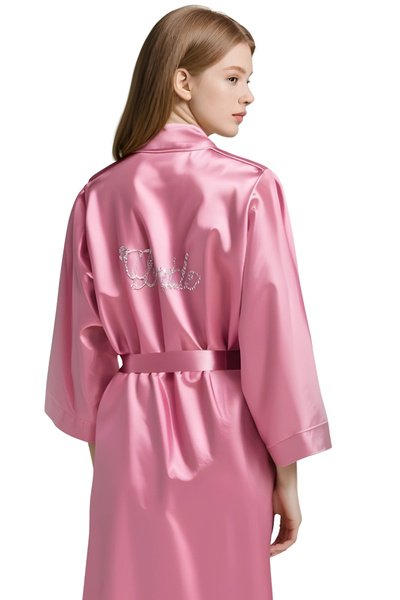 ALFA AKSESUAR 03 Luna Lora Rose Dried Satin Bride Dressing Gown Elegant Women...