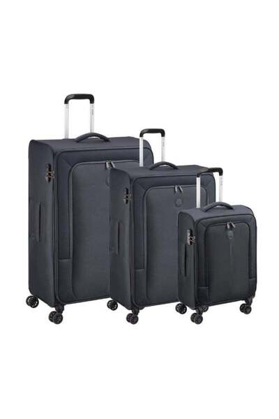 Delsey Caracas 4 Double Wheels 3pcs Luggage Set 22/27.5/32 Inch Black