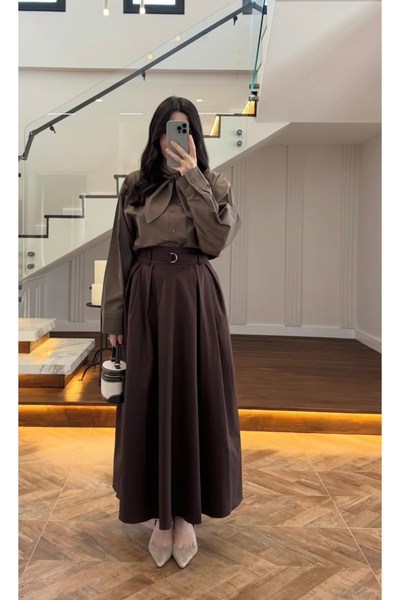 Alaise PİLELİ KEMERLİ ETEK