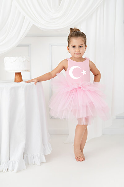 sara tasarım 23 nisan Pembe Kız Çocuk kıyafetleri - 29 Ekim Gösteri Elbiseler...