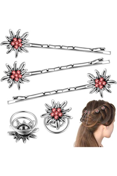 Xinnun 5 Piece Traditional Artificial Diamond Alp Star Hair Accessory