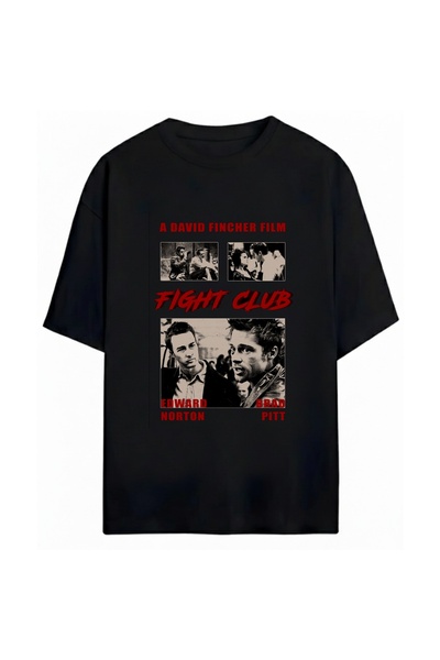 SVART WEAR Tricou oversize unisex cu imprimeu Fight Club, 100% bumbac