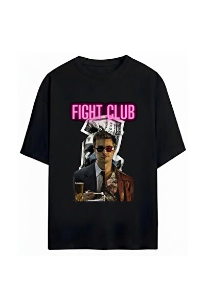 SVART WEAR Tricou oversize unisex cu imprimeu Fight Club, 100% bumbac