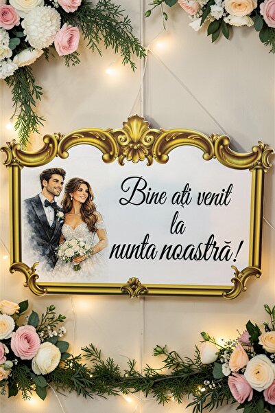 Bride Mansion Placuta Bine ati venit la nunta, Royale v1, 65x45 cm, MDF