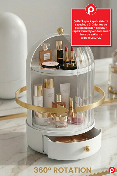 Pazarika 360 Derece Döner Mekanizmalı Makyaj Organizeri - Çekmeceli ve Raflı ...