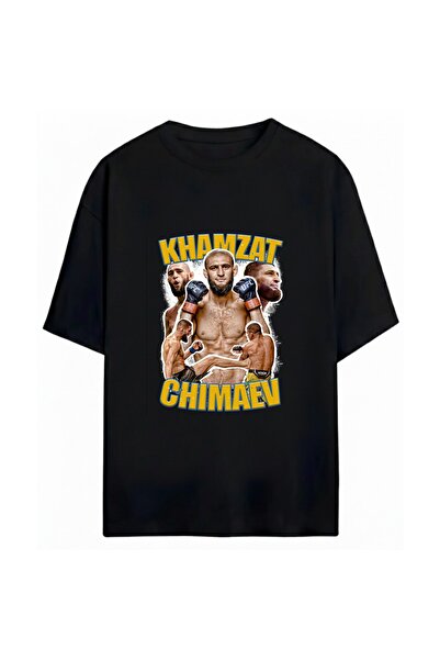 SVART WEAR تي شيرت Khamzat Chimaev مطبوع للجنسين مقاس كبير