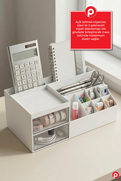 Pazarika Organizator za četke za šminku sa dvostrukom ladicom - višeslojni or...