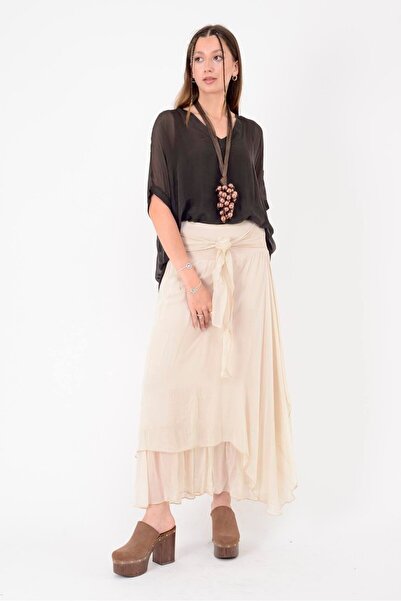 EREN STYLE Италианска кожена пола с колан